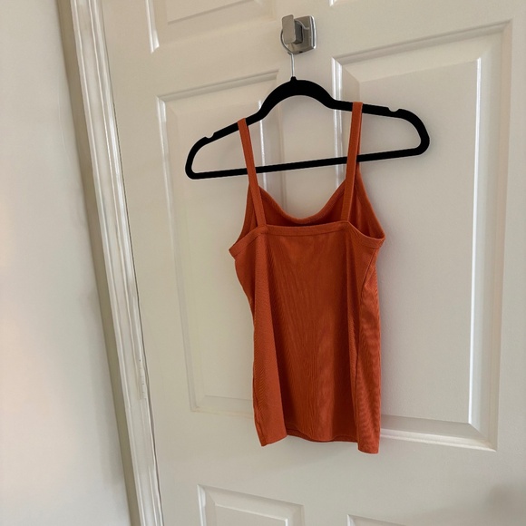 Rust Ribbed Knit Cami Tank | Soft Stretch Slim Fit - Size Small - Picture 2 of 4